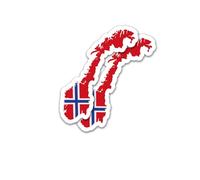 Finest Folia Juego de 2 pegatinas de silueta de países R215 (21 Noruega) para coche, bicicleta, moto, modelo azul, autoadhesivas, resistentes a la intemperie, R215