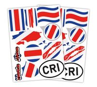Finest Folia Juego de 2 pegatinas DIN A4, bandera de país, bandera de país, para coche y moto, autoadhesiva, resistente a la intemperie, R217 (12 Costa Rica)