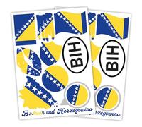 Finest Folia Juego de 2 pegatinas DIN A4, bandera de país, bandera de país, para coche y moto, autoadhesiva, resistente a la intemperie, R217 (08 Bosnia y Herzegovina)