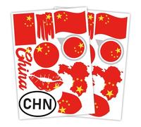 Finest Folia Juego de 2 pegatinas DIN A4, bandera de país, bandera de país, para coche y moto, autoadhesiva, resistente a la intemperie, R217 (14 China)