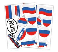 Finest Folia Juego de 2 pegatinas DIN A4, bandera de país, bandera de país, para coche y moto, autoadhesiva, resistente a la intemperie, R217 (48 Rusia)