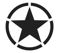 Finest Folia Juego de 2 pegatinas para el coche, diseño de estrella del ejército K167 (negro mate, 10 x 10 cm)