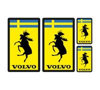 Finest Folia Juego de 4 pegatinas con emblemas de alce compatibles con Volvo Fun para coche, autoadhesivas, impermeables, resistentes al agua y a los túneles de lavado de Suecia R187