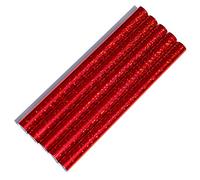 Finest Folia Juego de 5 láminas adhesivas con holograma y purpurina, autoadhesivas, de colores, para manualidades, 100 cm x 33 cm, copos rojos