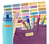 Finest Folia Juego de pegatinas personalizadas para niños ropa bolígrafos cuadernos guardería guardería con nombre personalizado textiles con nombre resistentes al agua (Mezcla, 180 piezas)