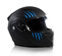 Finest Folia Lote de 2 pegatinas para casco de moto, 7,5 x 7,5 cm, autoadhesivas, impermeables, K173 (azul claro)