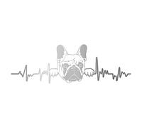 Finest Folia Pegatina Animales Latido Ancho 27cm Lifeline Latido Pegatina Deco Autoadhesiva para Coche Nevera Portátil K150 (Plata, 10 Bulldog Francés)
