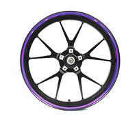 Finest Folia Pegatina para la llanta ancho 7mm cromo hologramma con herramienta de montaje 16" 17" 18" 19" montaje tira decorativa para motocicleta, coche, bicicleta (holograma morado)