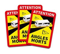 Finest Folia Pegatinas de Attention Angles Morts 25 x 17 cm para vehículos obligatorios a partir de 3,5 t advertencia de ángulo muerto R145 (autocaravana, 3 unidades)