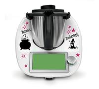Finest Folia Pegatinas decorativas compatibles con robot de cocina Thermomix TM5 TM6, diseño accesorio para aparato de cocina, resistente al agua, autoadhesivo K154 (06 olla mágica, telemagenta)