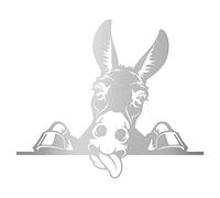 Finest Folia Pegatinas Peeking Animals Animals Pegatinas decorativas autoadhesivas impermeables para coche, nevera, portátil, maletín, coche adhesivo K151 (plata, burro 03)