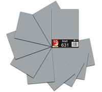 Finest Folia Película de vinilo para plotter, lámina para coche DIN A4, 30 x 21 cm, 621/631 (Set de 10 (631 Mate)/074 Gris Medio)