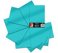 Finest Folia Película de vinilo para plotter, lámina para coche DIN A4, 30 x 21 cm, 621/631 (Set de 10 (621 Brillo)/054 Turquesa)