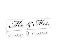 Finest Folia Placa de matrícula de plástico para coche de boda, pareja de novios, boda, coche, decoración de casarse (blanco, 01 Mr & Mrs)