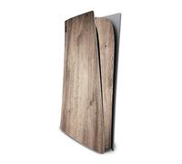 Finest Folia Protector de pantalla compatible con PS5, funda para videoconsola, carcasa de vinilo, antiarañazos, diseño RX040 (edición de disco, n.º 10 madera)