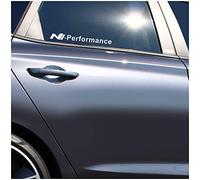 Finest Folia set de 2 pegatinas con el logotipo de N Performance, autoadhesivas, lavables, decoración de ventanas de coches, accesorios de tuning K091 (blanco brillante, N Performance Full)