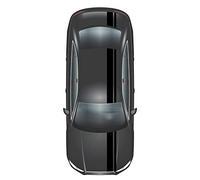 Finest Folia Tiras de Carreras de 5 x 15 cm y 10 m x 5 cm, para vehículos, Accesorios de Tuning, para capó, Techo Trasero, Color Negro Mate