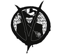 Finest Folia V como Vendetta Pegatinas 13x10cm para coche, camión, motocicleta, accesorio de coche, pegatina decorativa R106 (negro)