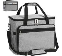 FINESUN Bolsa y almohadilla para máquina de coser 2 en 1, funda plegable de lujo para máquina de coser Brother, Singer, Bernina y la mayoría de máquinas, gris, L, Funda con tapa