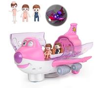 Finetoknow Juguete de avión eléctrico para acrobacias para niños con efectos de luz, regalo súper truco, modelo de simulación de aviones de pasajeros, avión eléctrico giratorio de 360 grados para