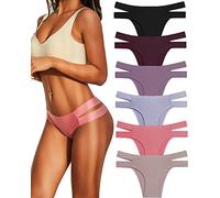 FINETOO 6 Pack Ladies Seamless Slip Set Sexy Underwear for Woman Brazilian Slip Seamless Hipster Soft Underpants Comfortable Lingerie Women Invisible Panties S-XL