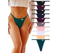 FINETOO G String Tanga - Juego de 10 tangas de algodón sin costuras para mujer, con banda ajustable en la cintura, ropa interior sexy S-XL, A-10er, M