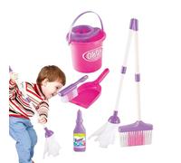Finge jugar Kit de limpieza - Toy Broom y Dustpans, herramientas de hogar | Juguetes de limpieza realistas para niños 3+, juego de rol Aprendizaje en interiores diverten