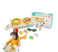 Finge Play Kitchen Cooking Set, Fingen Cooking Sets for Kids | Juguetes de Cocina Finge - Utensilios de Cocina de Madera, Mejora el Motor Fino para Las Habilidades motoras Finas
