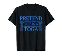 Finge Que Esta es una Fiesta de Toga Fiesta de Disfraces griegos Antiguos Camiseta gráfica económica, Hombre, Negro, XL