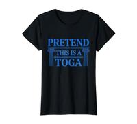 Finge Que Esta es una Fiesta de Toga Fiesta de Disfraces griegos Antiguos Camiseta gráfica económica, Mujer, Negro, L