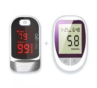 Finger Clip Blood Glucose Meter, Blood Oximeter Smart Portable Test Kit Compatible with Elderly Travelers