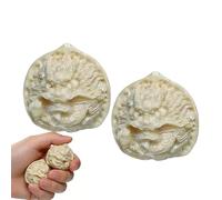 Finger Fidget Set - 1.8 Inch Walnut Stress Balls | Synthetic Resin Massage - Smooth Tactile Mindfulness Tool Pair for Focus Relaxation Office Travel and Thoughtful Fathers Day Gifting.