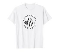 Finger Lakes New York NY Recuerdo Recordatorio Nativo Hombres Mujeres Camiseta gráfica económica, Hombre, Blanco, S