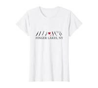 Finger Lakes New York NY Recuerdo Recordatorio Nativo Hombres Mujeres Camiseta gráfica económica, Mujer, Blanco, XS