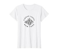 Finger Lakes New York NY Recuerdo Recordatorio Nativo Hombres Mujeres Camiseta gráfica económica, Mujer, Blanco, XL