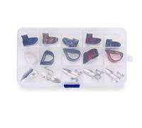 Finger Picks for Guitar/Bass/Ukulele | 15Pcs Metal & Xylonite Protectors with Storage Box | Ease Finger Discomfort, Sturdy Adjustable Picks