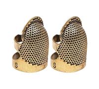 Finger Sewing Thimble, Adjustable Finger Protector, 2.5cm Standard Fit Ergonomic Metal Guard with Airflow Vent Slots, Precision Stitching Assistance for Stable Needle Control, Tailoring, Quilting Use
