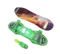 Finger Skateboard - Mini Fingerboard Toy, Portable Trick Board, LED Light Up Professional Skate Set | Creative Handheld Stunt Training Kit, Interactive Skill Practice Game for Children Teenagers