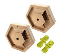 Finger Strengthener - Hexagonal Wood Forearm Training Equipment | Fitness Hangboard Portable Climbing Grip Exercise Tool for Strength, Endurance or Home Use, 5.91x5.12x1.18in