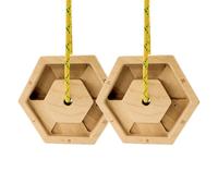 Finger Strengthener - Wooden Hexagonal Grip Trainer for Rock Climbing Practice | Solid Wood with Rope Attachment, Forearm Exercise Tool, for Finger, Power Training, Gym Fitness, Workout