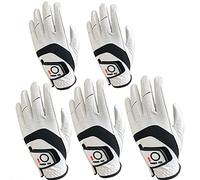 FINGER TEN Guantes de golf para hombre, de piel Cabretta para mano izquierda, paquete múltiple para todo tipo de clima, 5 unidades, guantes de golf para golfistas diestros, agarre cómodo (XL,