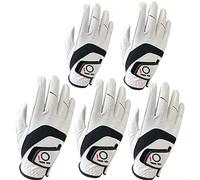 FINGER TEN Guantes de golf para hombre, mano derecha, cuero Cabretta, paquete múltiple para todo tipo de clima, 5 unidades, guantes de golf para golfistas zurdos, agarre cómodo (S, derecho)