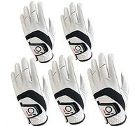 FINGER TEN Guantes de golf para hombre, para mano izquierda y derecha, de cuero Cabretta, paquete múltiple para todo tipo de clima, 5 unidades, guantes de golf para golfistas diestros y zurdos, agarre