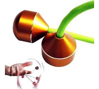 Finger Toys for Practicing Finger Dexterity, Metal Fidget Spinner, Mini Ball Spinners on String, Aluminum Alloy Worry Beads, Finger Toy for Men Women Youngs (Gold)