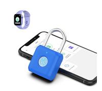 Fingerabdruck Vorhängeschlos eLinkSmart Schließfachschloss für Jungen im Fitnessstudio Saphirblau mit Telefon-App metallenem Vorhängeschlos für Schulsporthaken Werkzeugkiste Rucksack Gepäck