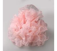 FINGERINSPIRE 1,8 m Cinta de pliegue de malla 5 capas 34 cm de ancho poliéster rosa decoración de boda para ramo de costura cinta con volantes con perlas de resina para velo de novia, favor fiesta