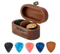 FINGERINSPIRE 1 juego de púas ovaladas de madera para guitarra de 80 x 45,5 x 40,5 mm, con púas de madera y plástico, ideal para músicos para practicar y actuar