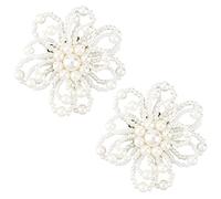 FINGERINSPIRE 1 par de Clips para zapato con Perlas de Flor Blanca Hebilla Desmontable Brillante Colgante para Novia Tacón Alto Botas Sombrero y Cinturón Regalo