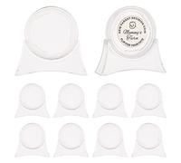 FINGERINSPIRE 10 Juegos expositores acrílico para Monedas 60x66mm con Caja Redonda 37mm diámetro y Base Trapezoidal, Soporte Transparente para cápsulas Monedas Antiguas colección