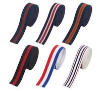 FINGERINSPIRE 11 m 25 mm Banda Elástica Ancha De Sarga Con Rayas Tricolores Cinta Elástica De Una Cara Con Rayas Tricolores Para Coser Cinta Elástica Punto De Poliéster